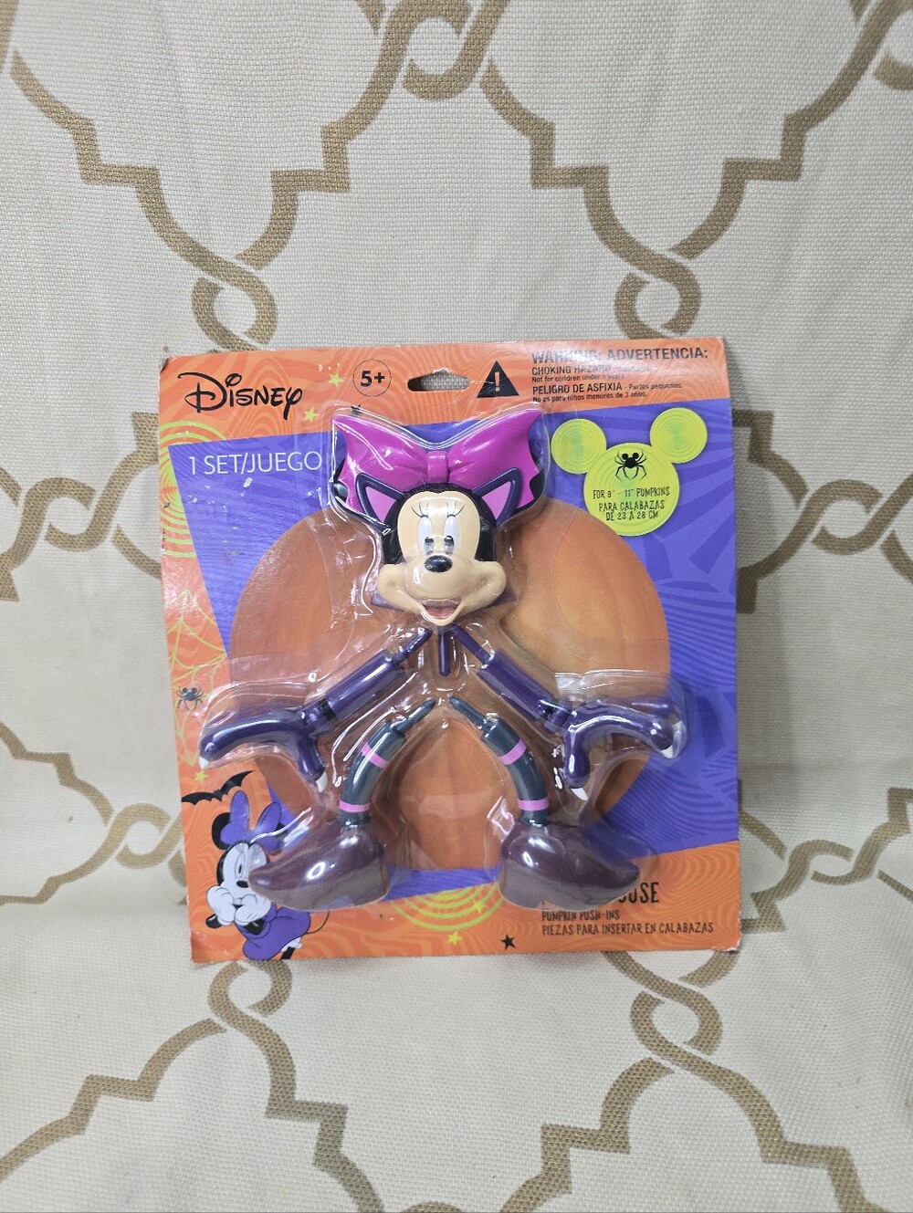 Disney Minnie Mouse Pumpkin Push-Ins 5 Piece Set Head Arms Legs Halloween NEW!
